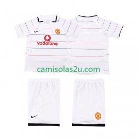 Camisolas de futebol Manchester United 2003 2006 Retro Criança Equipamento 3ª Manga Curta